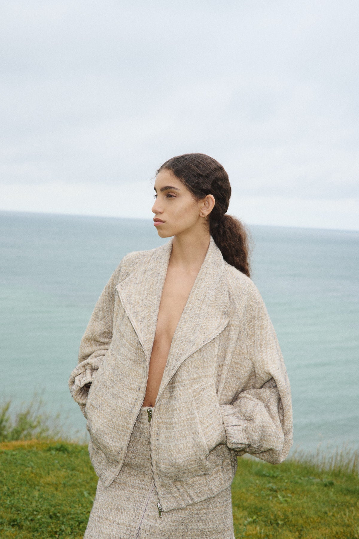 Hareem - Boucle check jacket I Powder check 9 - Rabens Saloner - DK