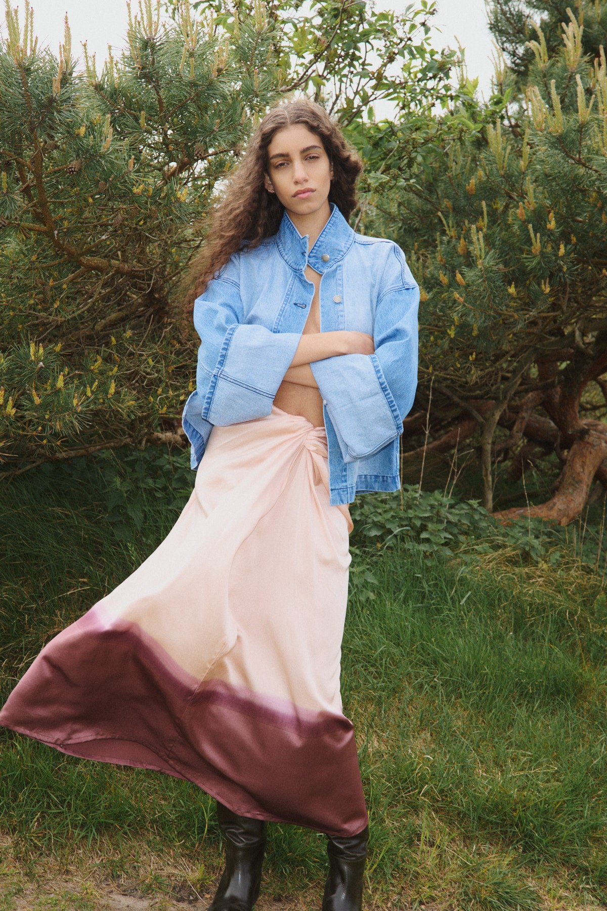 Rojin - Horizon drape front skirt I Blush combo 4 - Rabens Saloner - DK