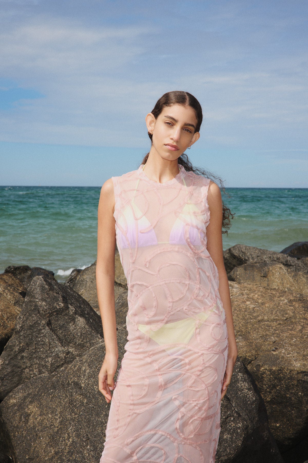 Vita - Scribble long dress I Blush 15 - Rabens Saloner - DK