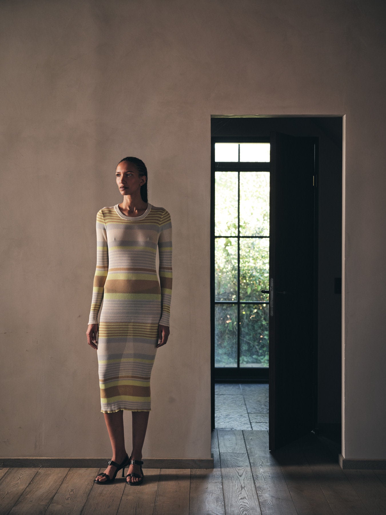 Inua - Ribbed stripes knit dress I Soft lime stripe 7 - Rabens Saloner - DK