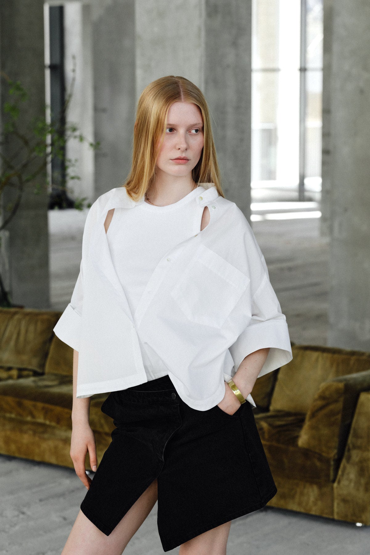 Seval - Poplin boxy shirt I White 6 - Rabens Saloner - DK
