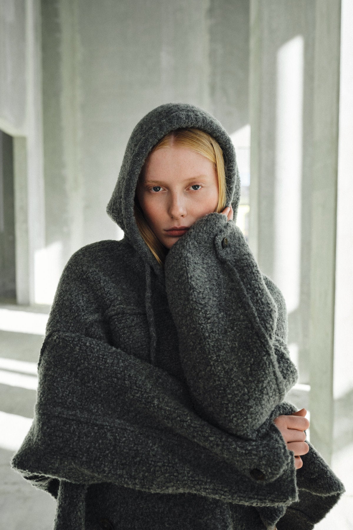 Sinika - Sheep knit hood I Grey melange 5 - Rabens Saloner - DK