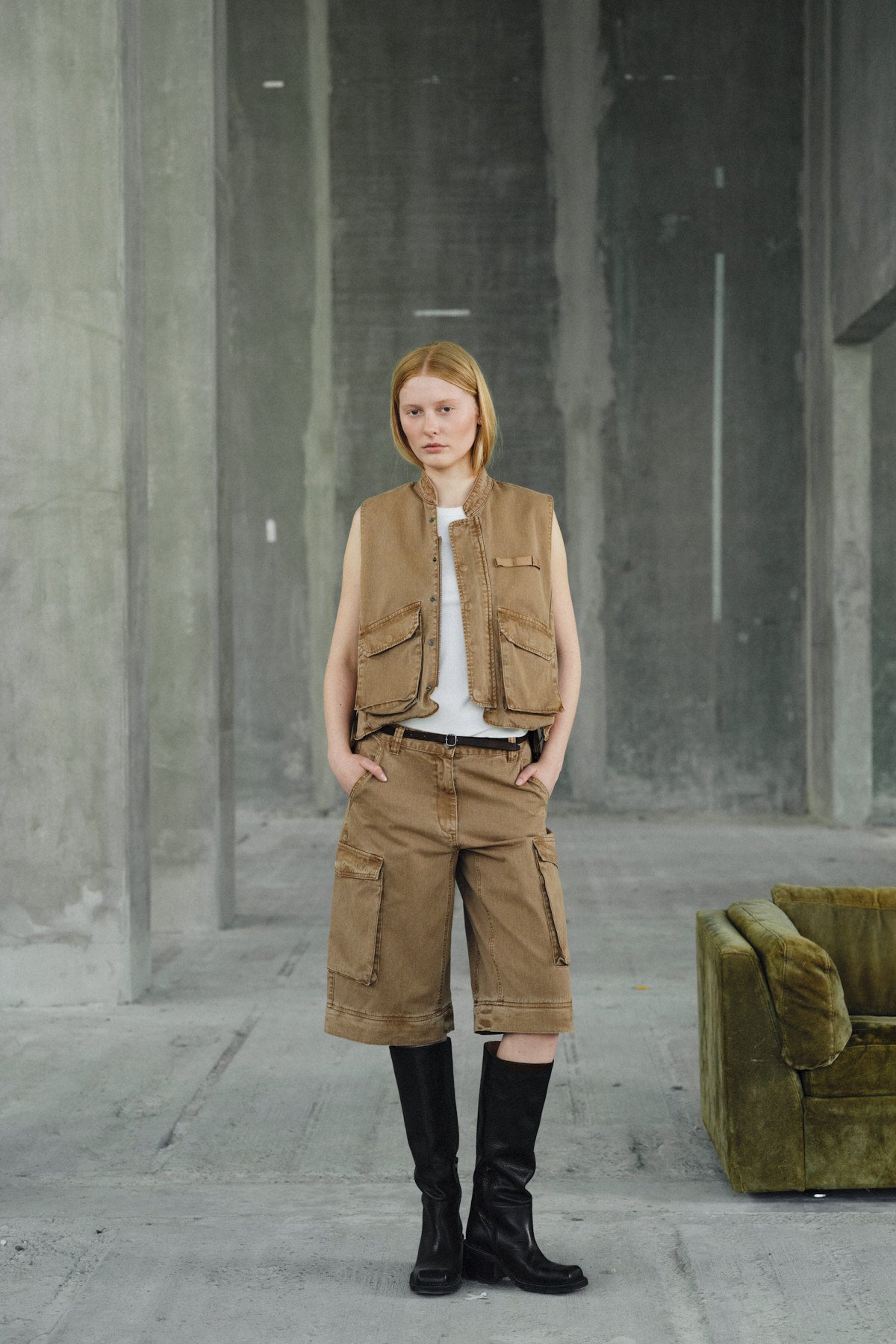 Frema - Canvas cargo pants I Washed tobacco 9 - Rabens Saloner - DK