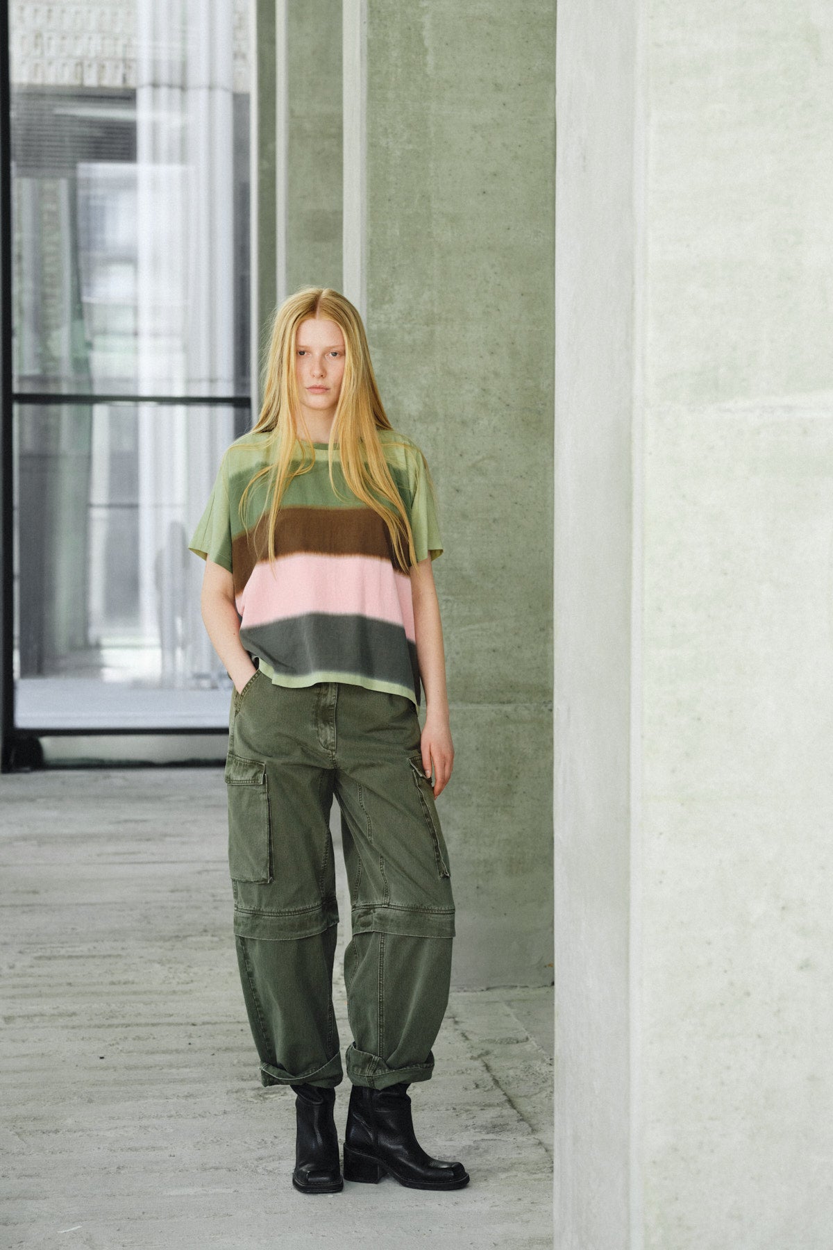 Frema - Canvas cargo pants I Washed sage 9 - Rabens Saloner - DK