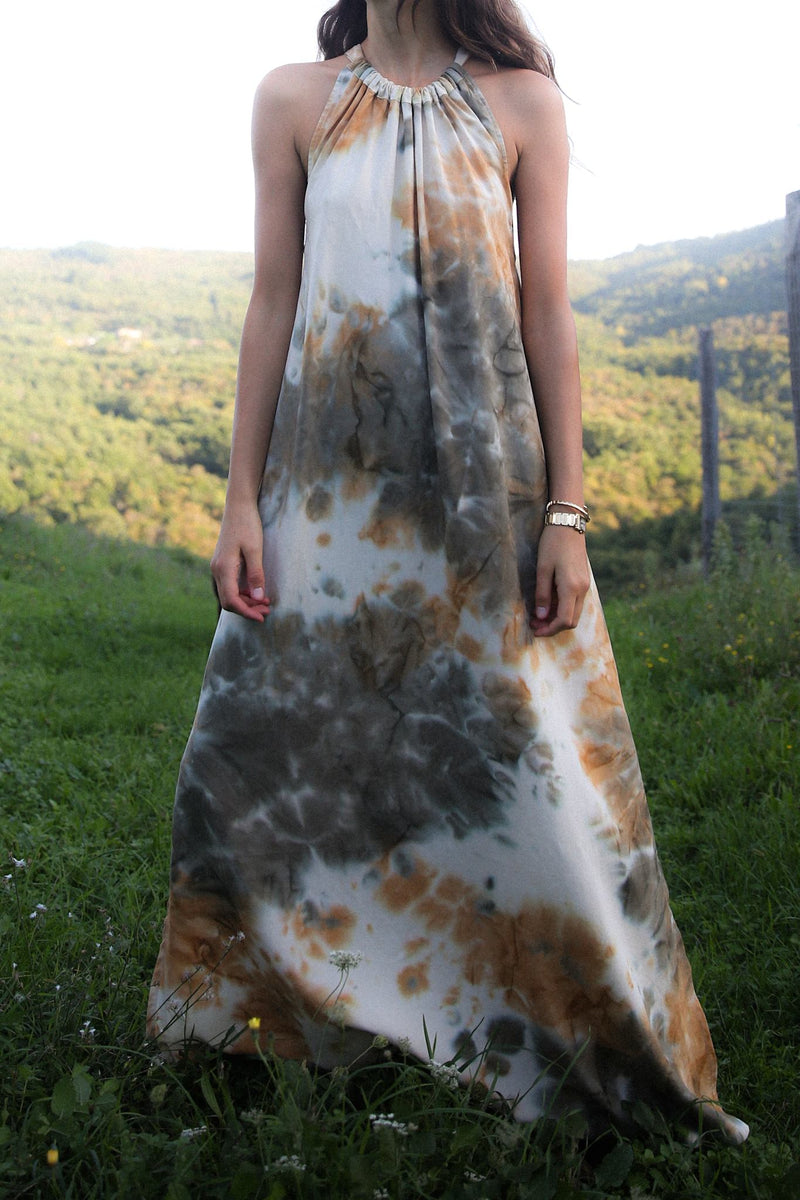Hope - Abstract halter dress I Forest combo 3 - Rabens Saloner - DK