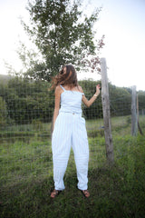 Fresia - Reverse stripe military pants I Blue pyjama stripe 2 - Rabens Saloner - DK