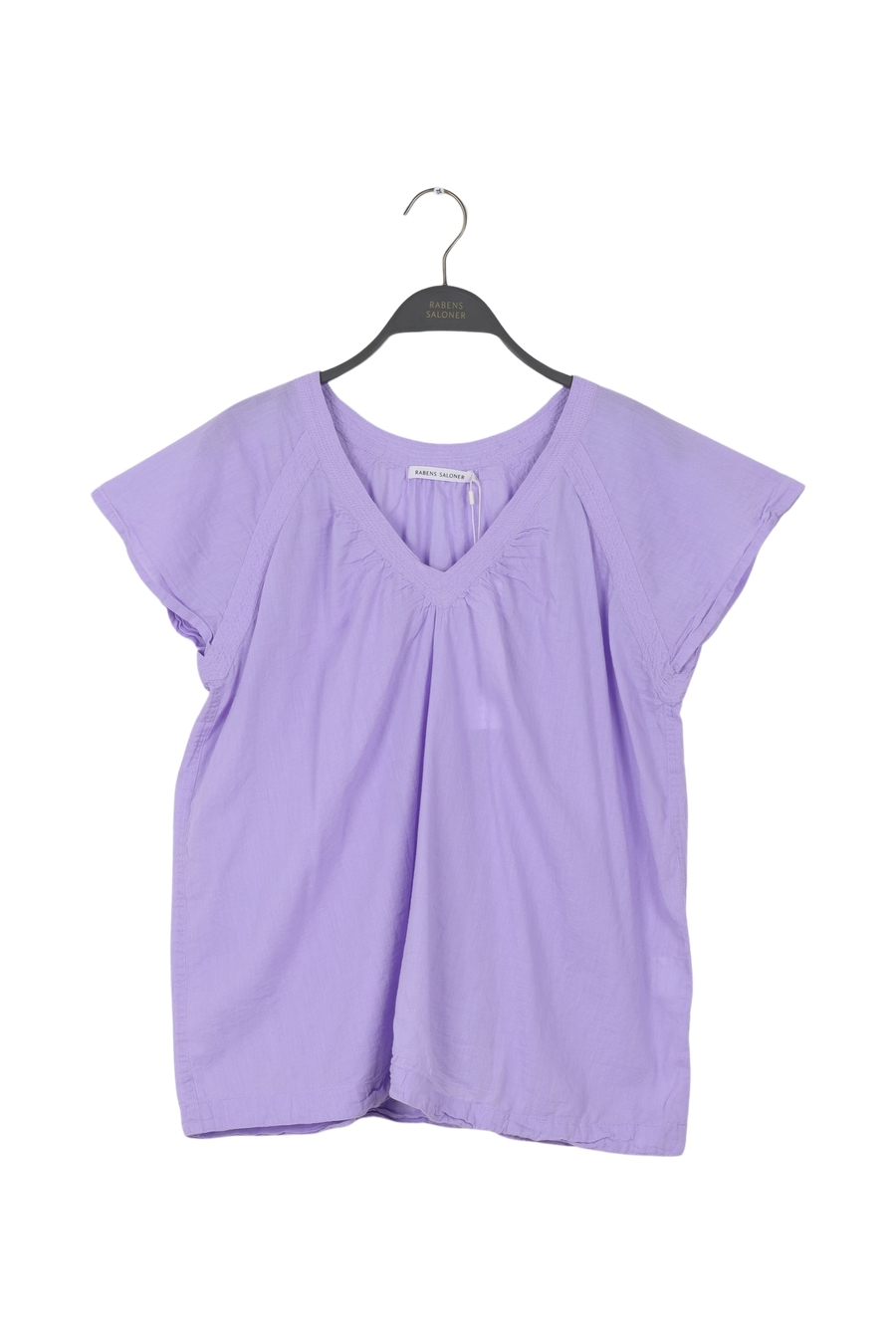 PreLoved Dipsy - Cotton V-neck Top I Violet - L Violet L 1 - Rabens Saloner - DK