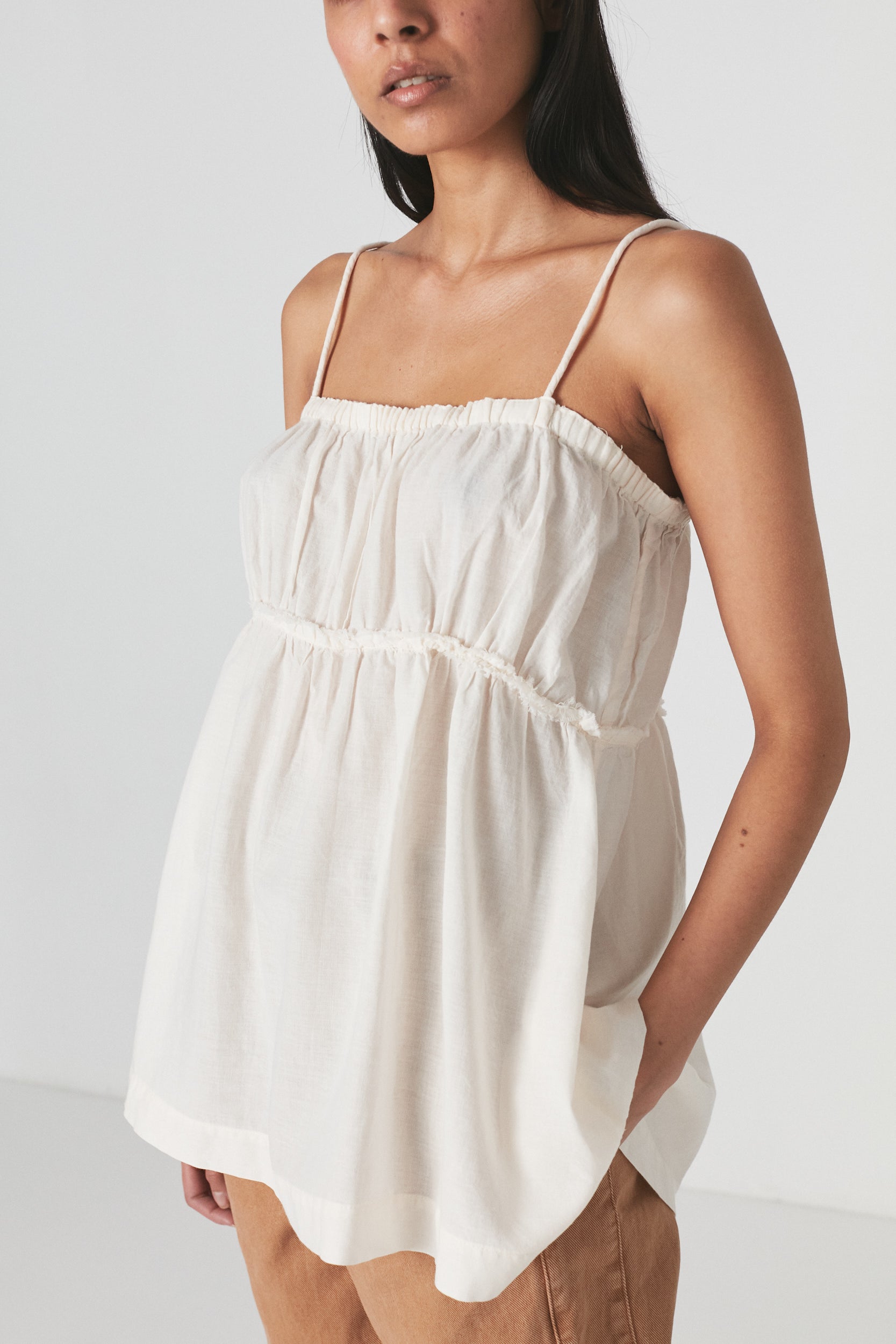 PreLoved Octavia - Cotton tiered top - L 3 - Rabens Saloner - DK