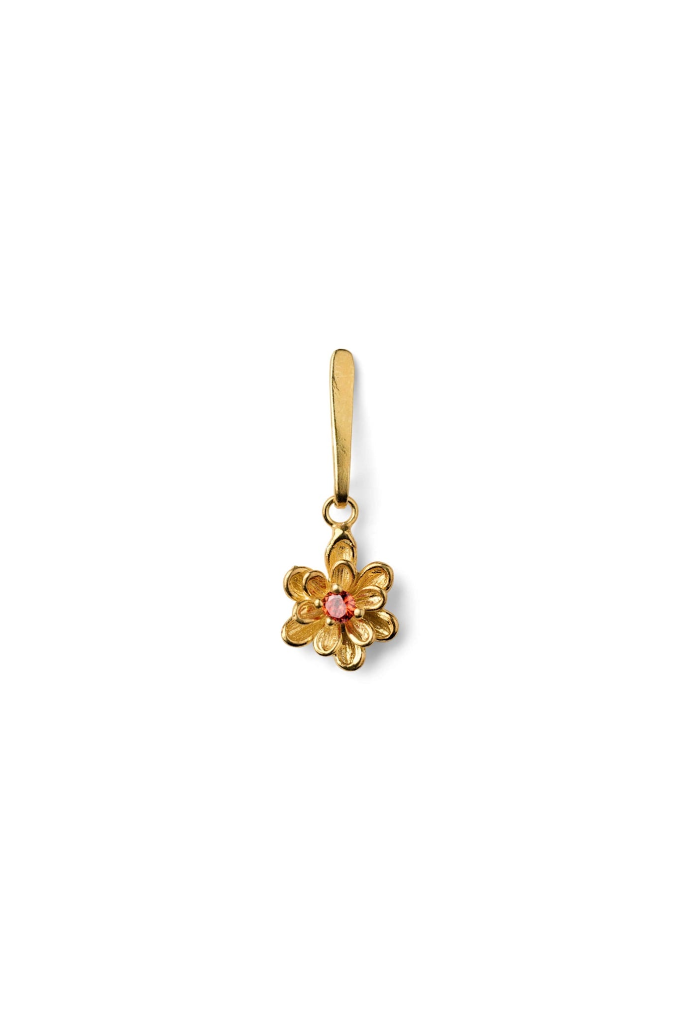 Stem Flower Stud - Nafsu I Gold w/ orange stone Gold w/ orange stone 5 - Rabens Saloner - DK