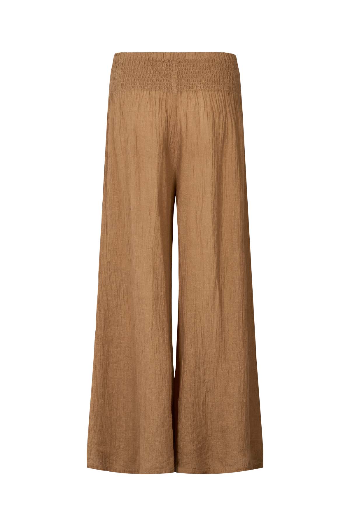 Karam - Crinkled wide leg pants I Walnut 13 - Rabens Saloner - DK