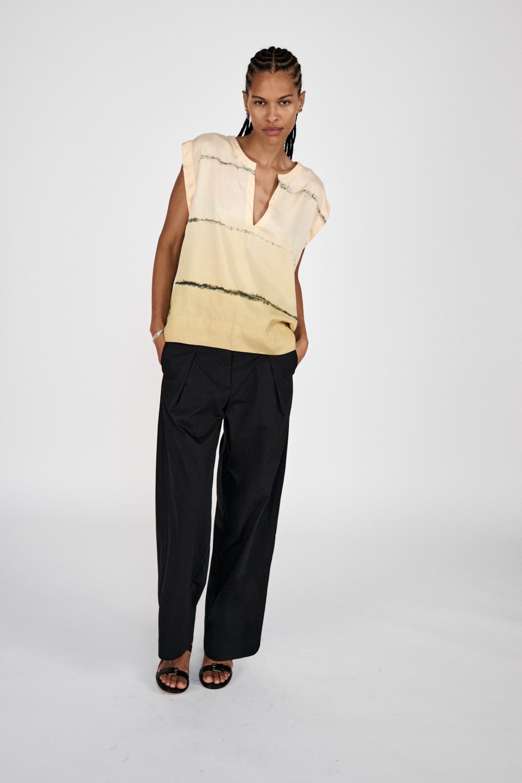 PreLoved Rosalyn - Nuance blouse I Banana combo - XL 4 - Rabens Saloner - DK