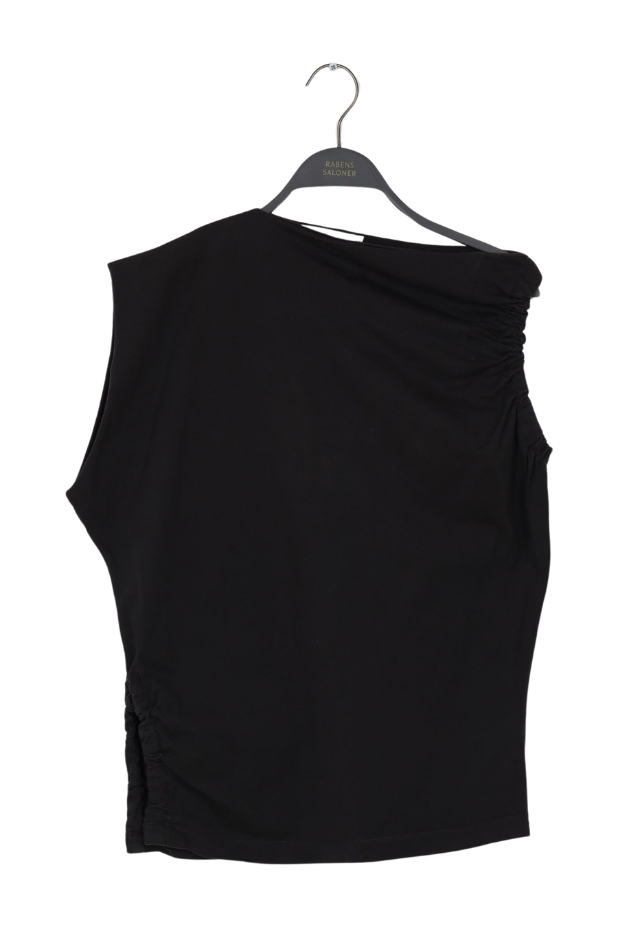 PreLoved Assymetric Jersey Top - XS Black XS 1 - Rabens Saloner - DK