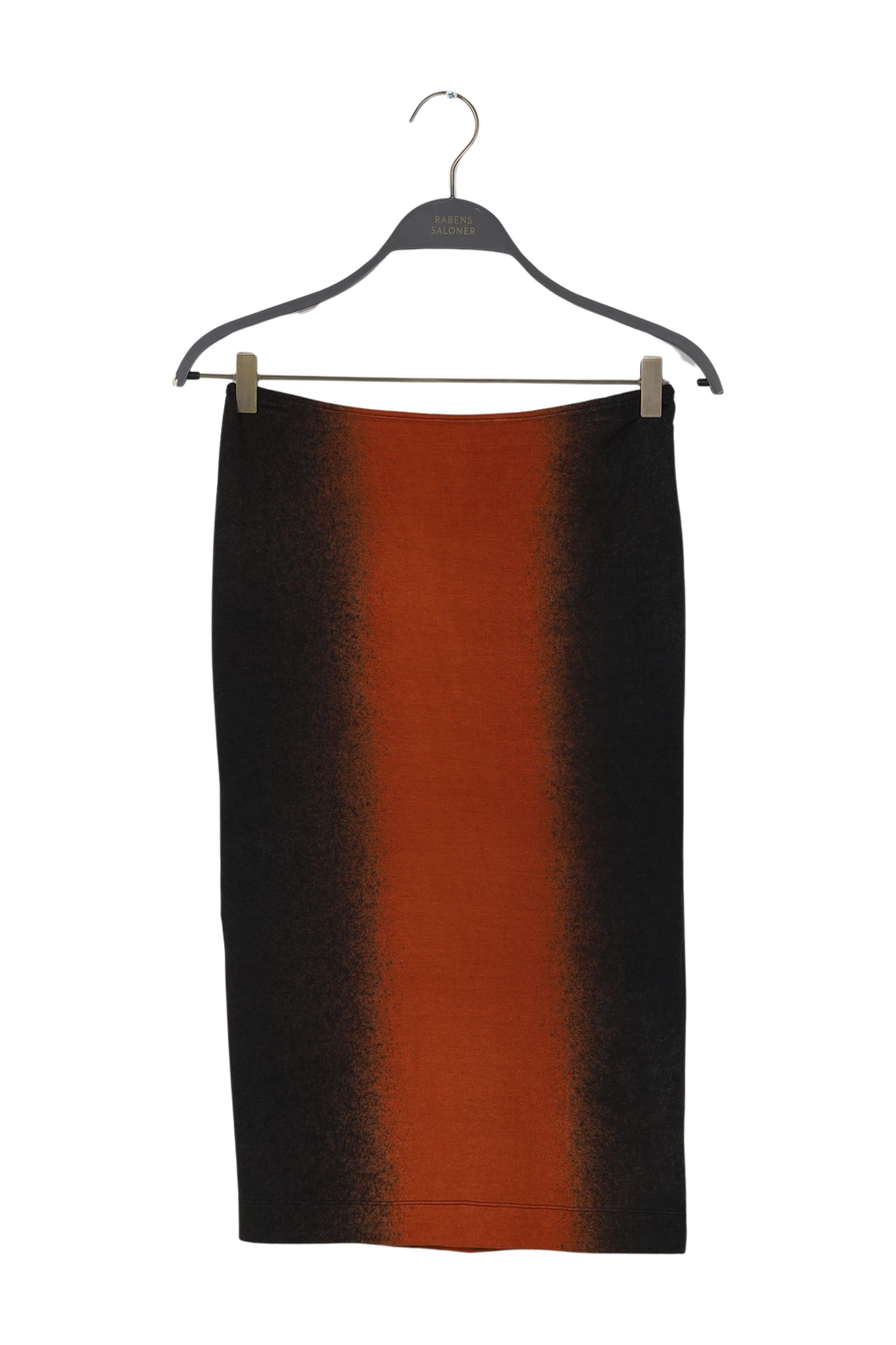 PreLoved Leslie - Graffiti tube skirt I Burnt orange black combo - M