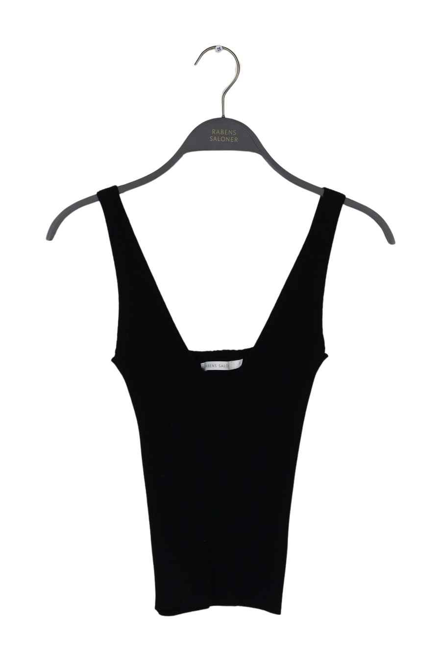 PreLoved Ferah - Contour knit tank top I Chalk - S Black S 1 - Rabens Saloner - DK