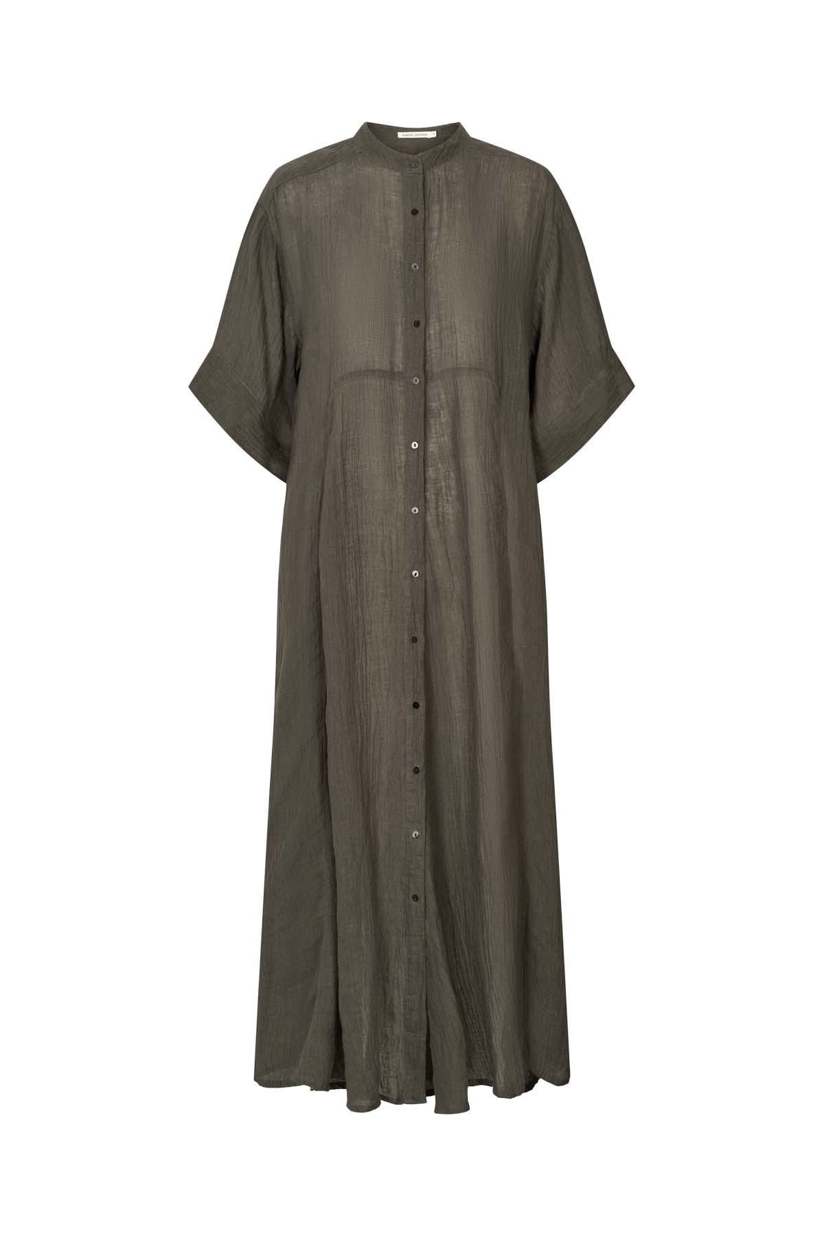 Susi - Crinkled long kaftan I Faded black 6 - Rabens Saloner - DK