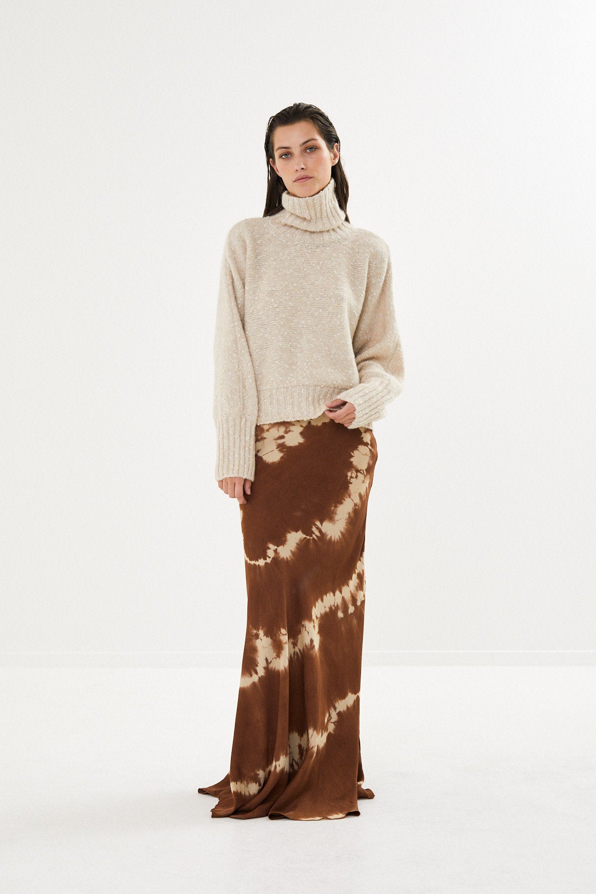 PreLoved Baze - Freckled knit cropped sweater I Beige - S/M 3 - Rabens Saloner - DK