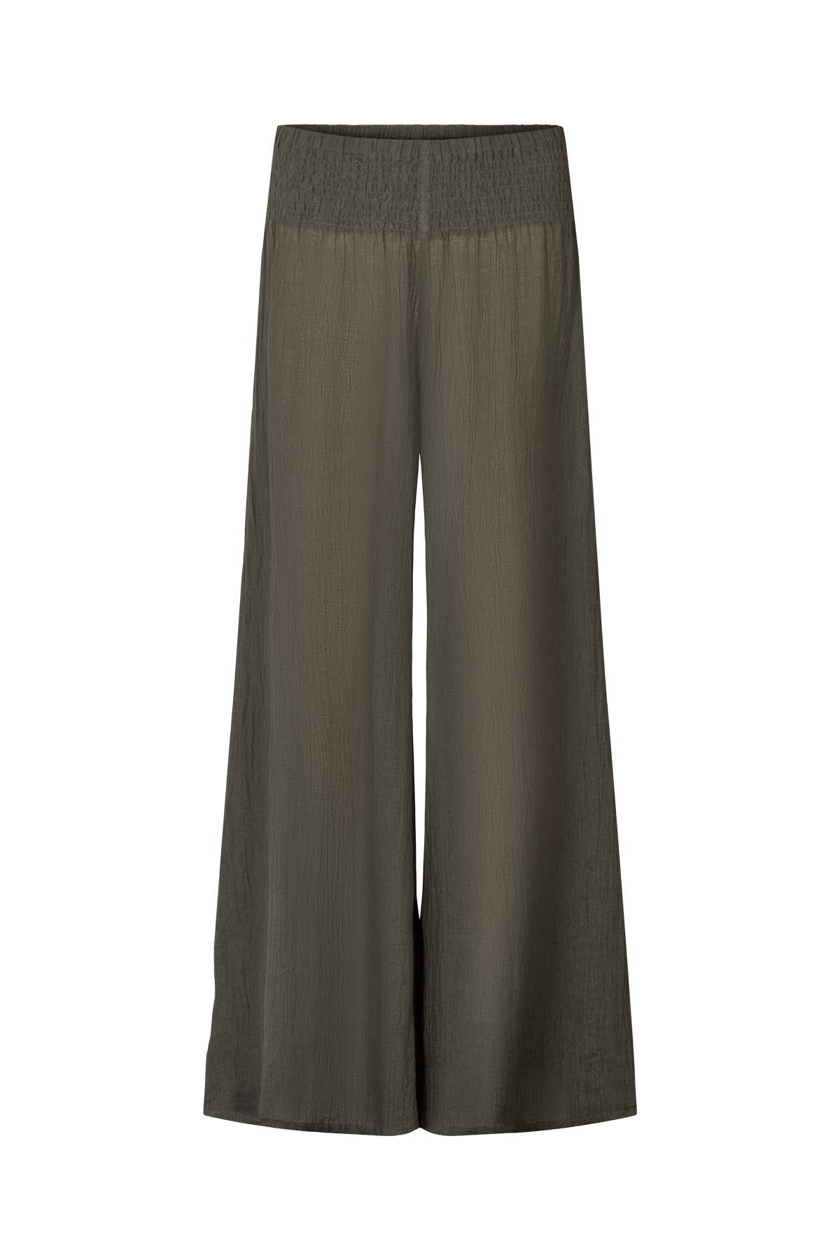 Karam - Crinkled wide leg pants I Faded black 8 - Rabens Saloner - DK