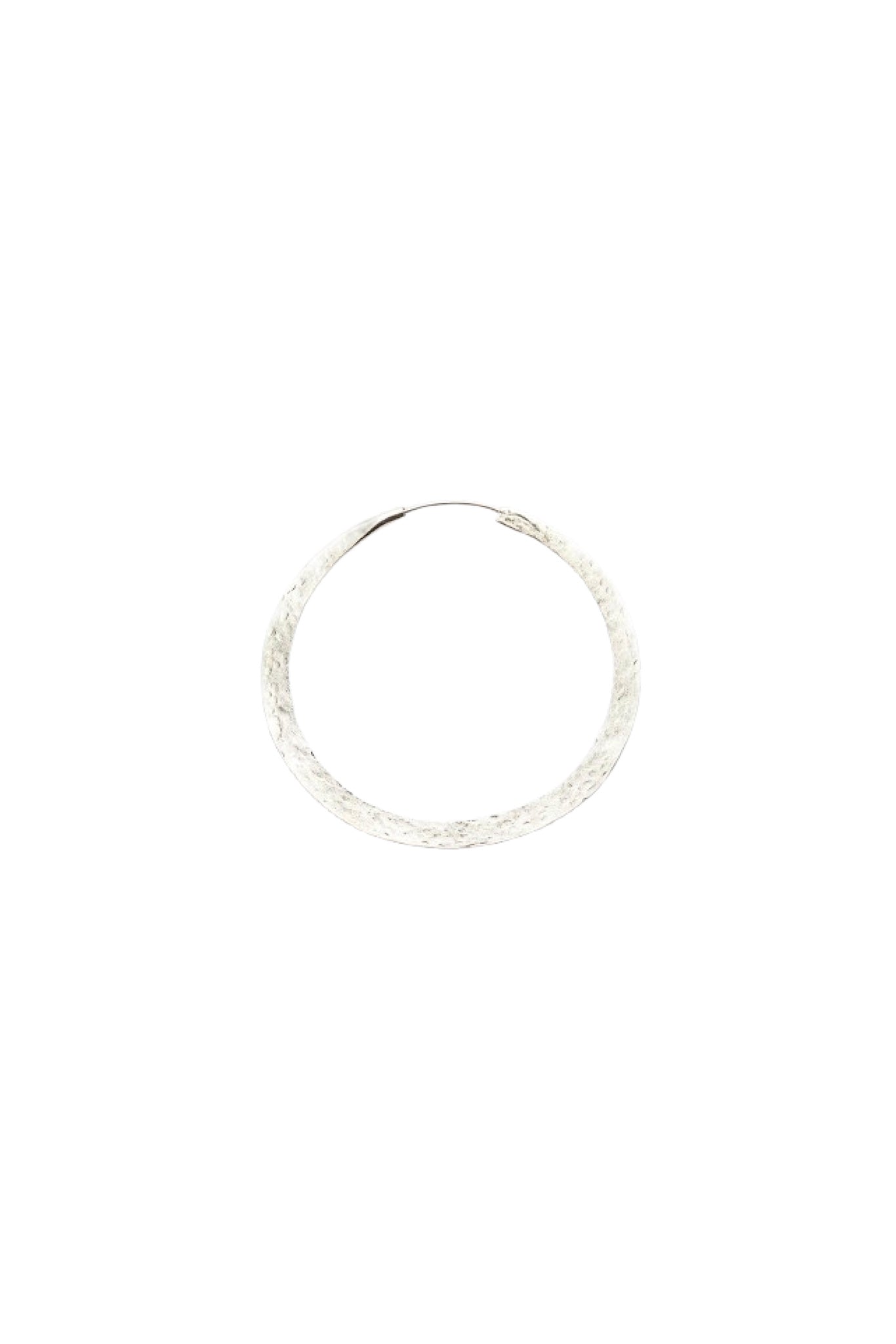 Nafsu - Silver hammered hoop L I Silver Silver O/S 7 - Rabens Saloner - DK