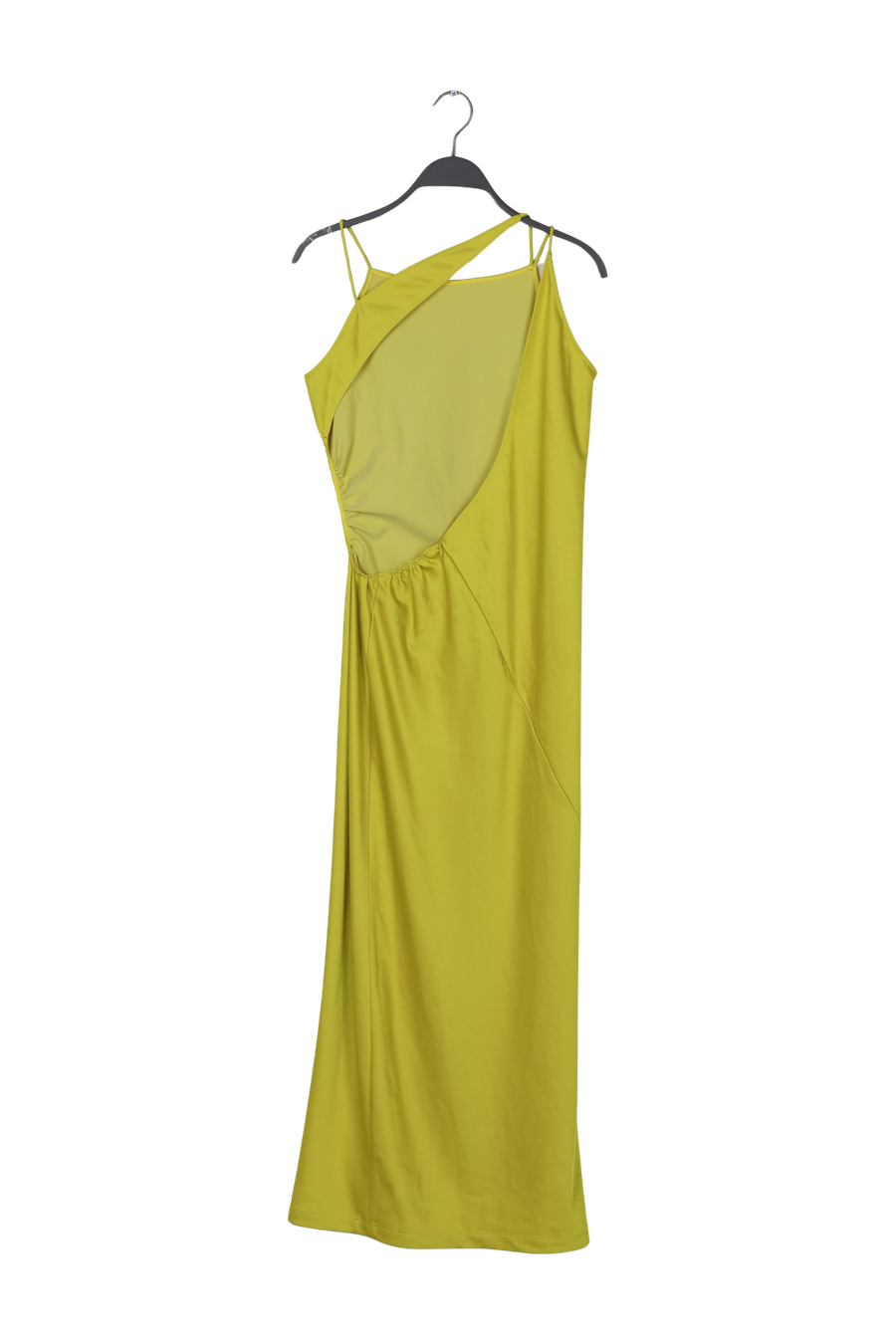 PreLoved Pandora - Techno drape fitted dress I Acid yellow - S