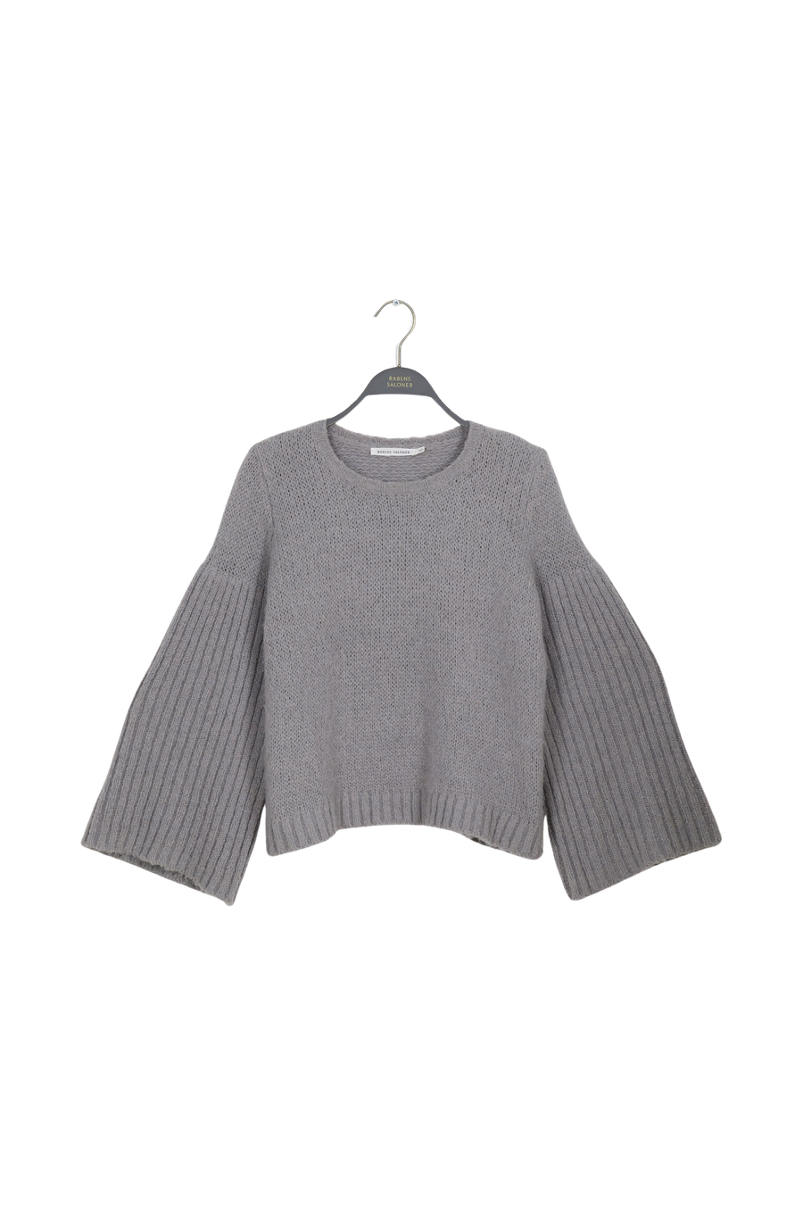 PreLoved Emiko - Dual knit rib sleeve sweater I Light grey - XS 2 - Rabens Saloner - DK