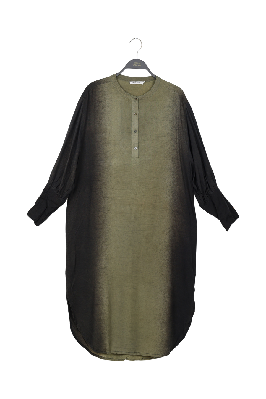 PreLoved Amila - Graffiti shirt dress I Olive charcoal combo - L