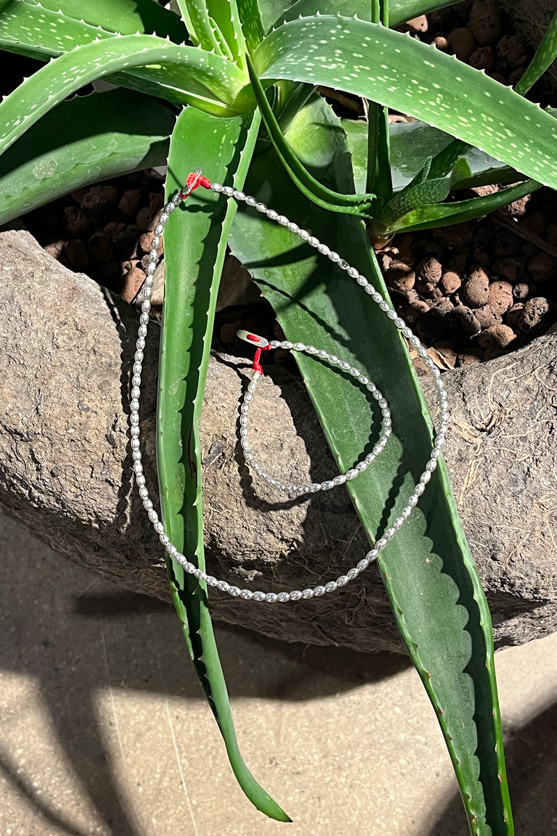 Rice Bead Necklace - Nafsu I Silver 4 - Rabens Saloner - DK