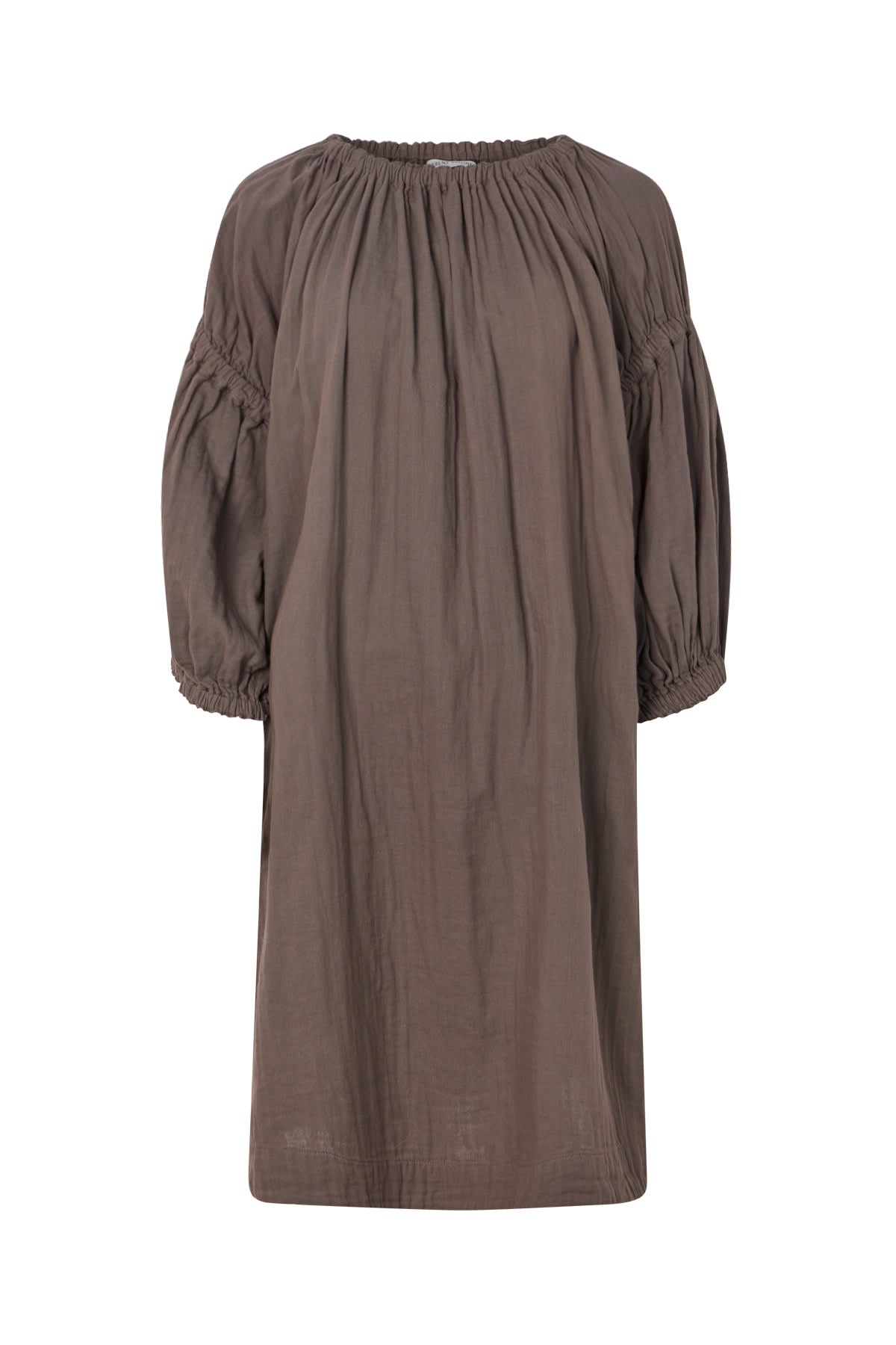 Mabel - Cotton double elasticated dress I Brown Brown XS/S 4 - Rabens Saloner - DK
