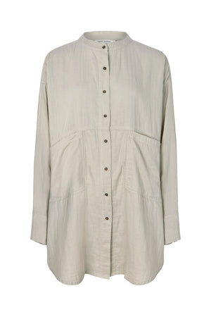 Sonja - Cotton double oversized shirt I Cement Cement XS/S 4 - Rabens Saloner - DK