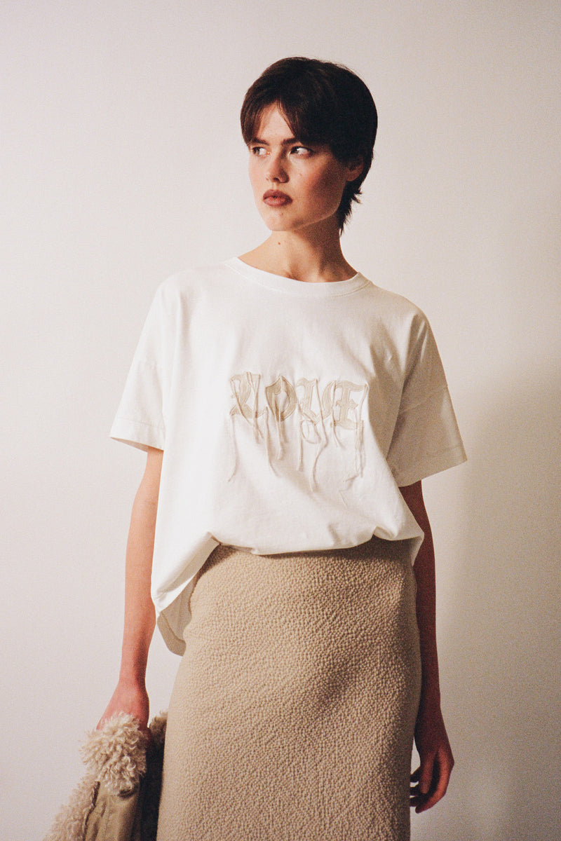 Margot - Message fringed cropped Tshirt