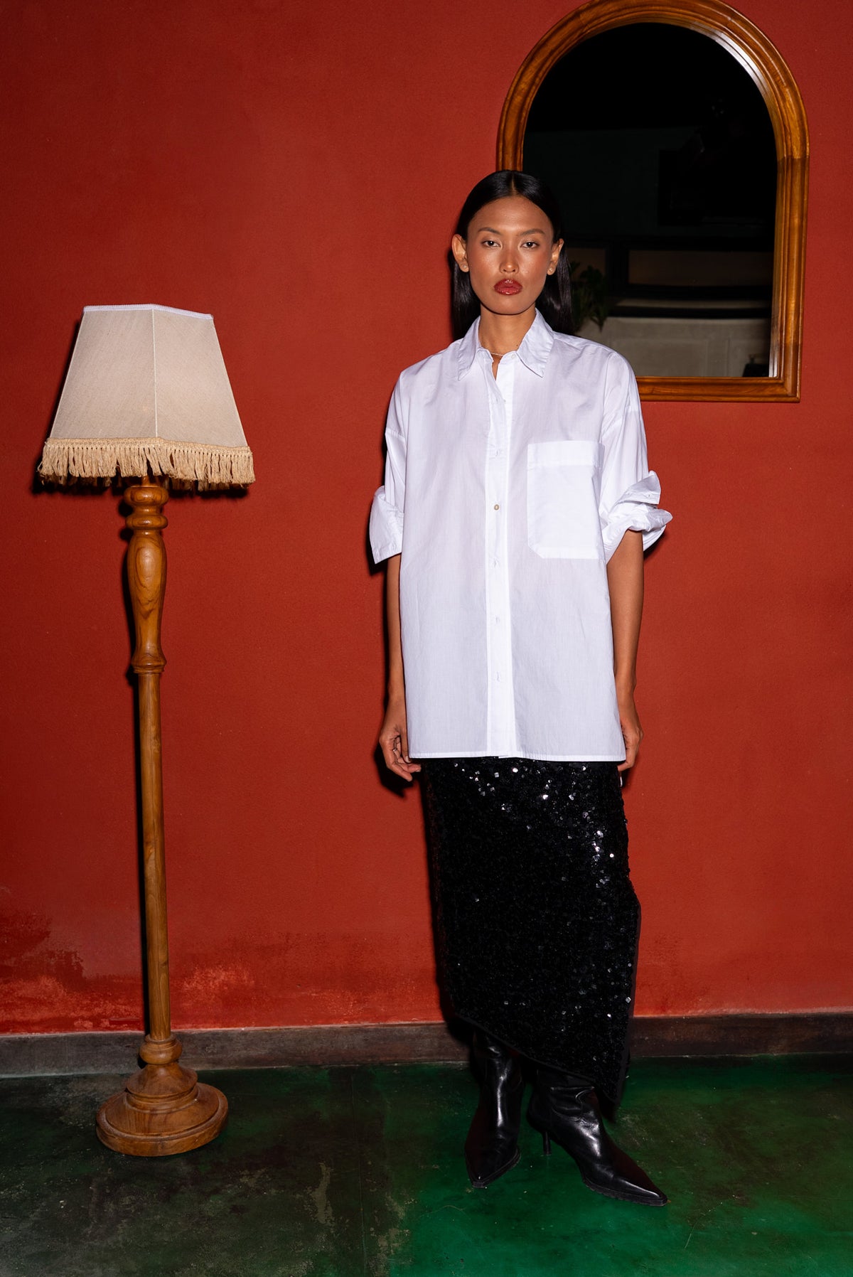 Liana - Sequin skirt I Black 12 - Rabens Saloner - DK