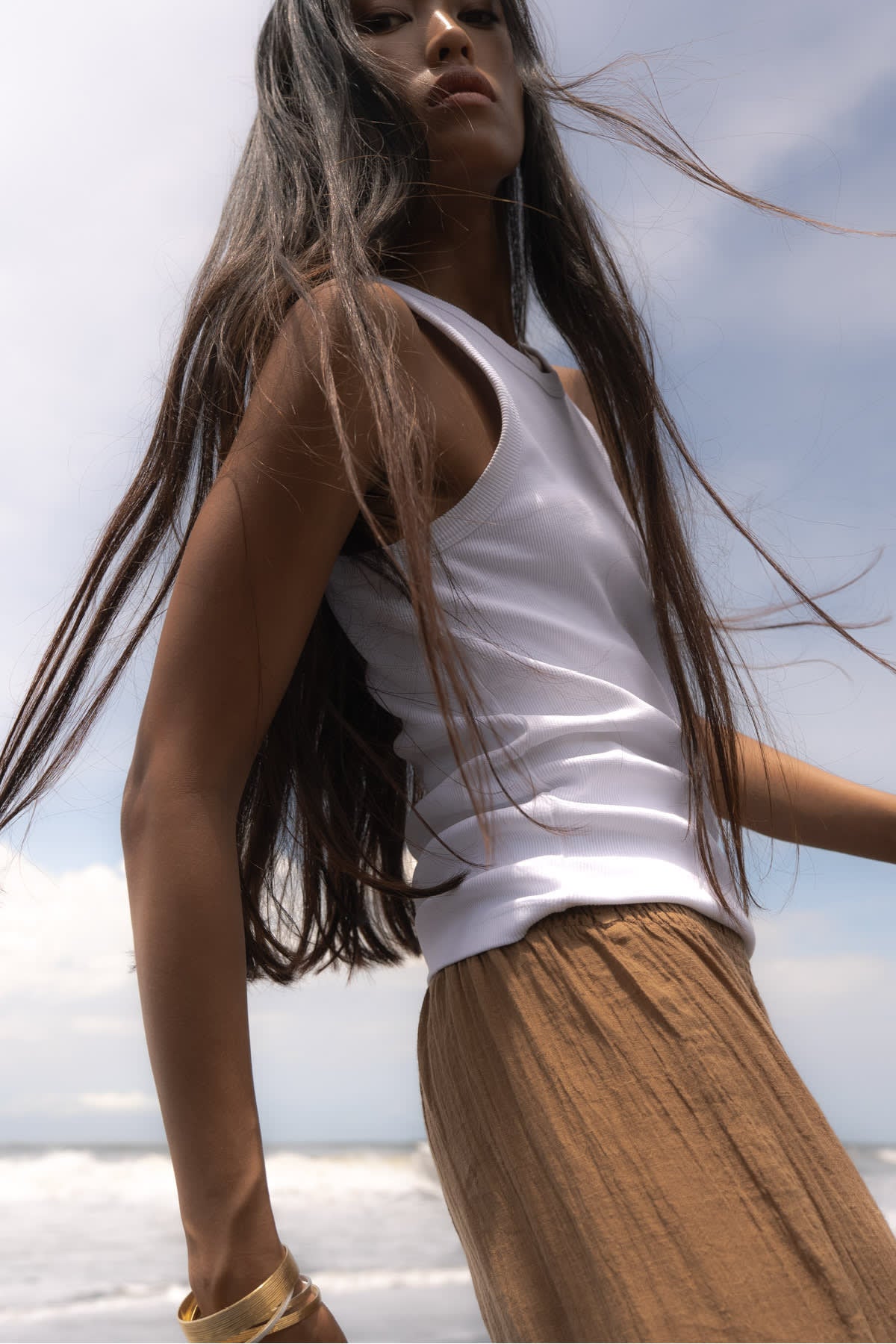 Nelle - Rib jersey tank I White 7 - Rabens Saloner - DK