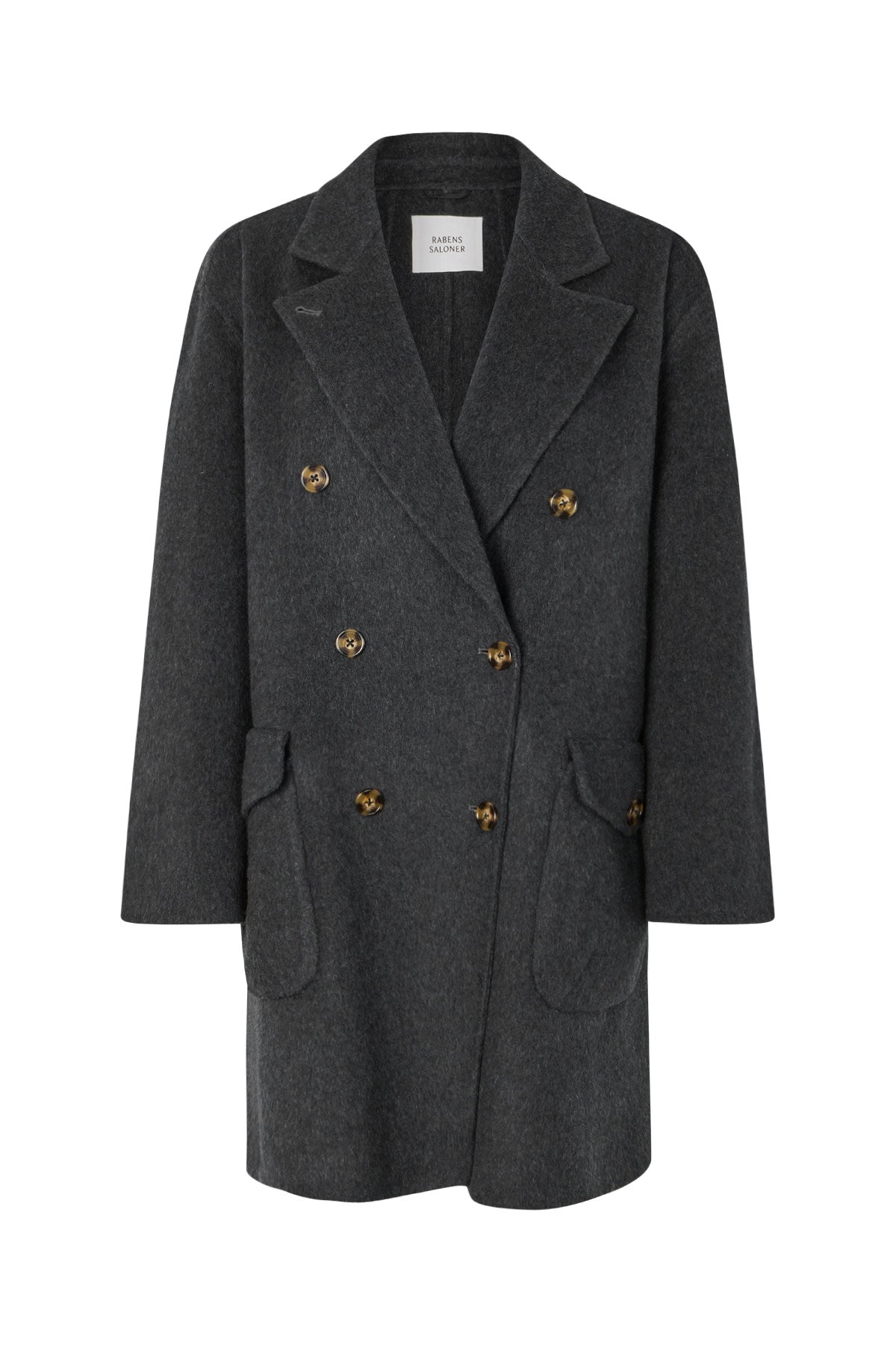 Leanna - Double felt wool coat I Dark grey melange Dark grey melange XS/S 5 - Rabens Saloner - DK