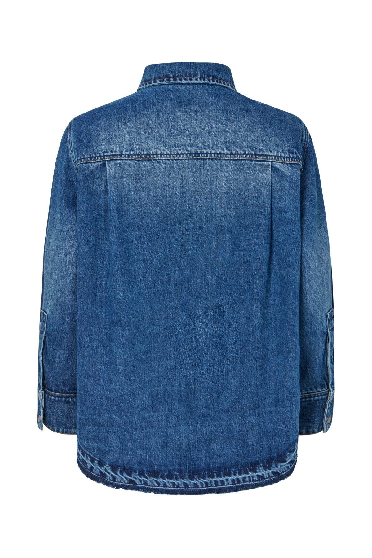 Paia - Denim bib shirt I Dark indigo 5 - Rabens Saloner - DK