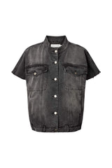 Mir - Denim vest jacket I Washed black denim Washed black denim XS/S 1 - Rabens Saloner - DK