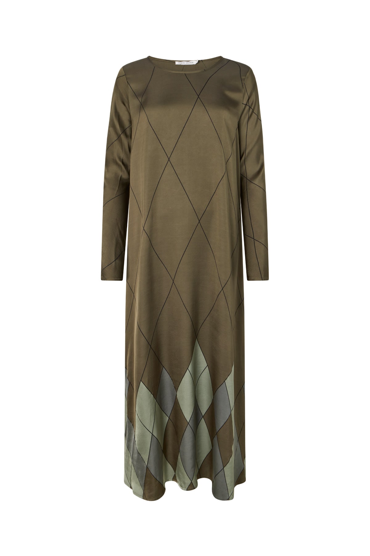 Miv - Diamond print flare dress I Olive combo Olive combo XS 4 - Rabens Saloner - DK
