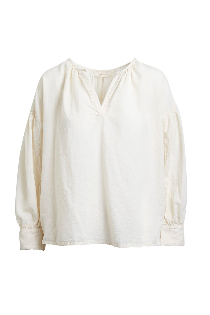 Charlot - Cotton gathered sleeve blouse I White    5 - Rabens Saloner - DK