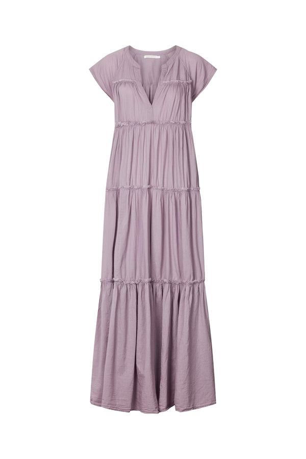 Gisele - Cotton flare long dress I Purple Purple XS  1 - Rabens Saloner - DK