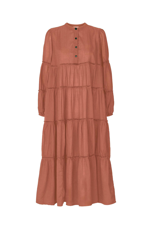 Eloise - Cotton LS long dress I Nougat    1 - Rabens Saloner - DK