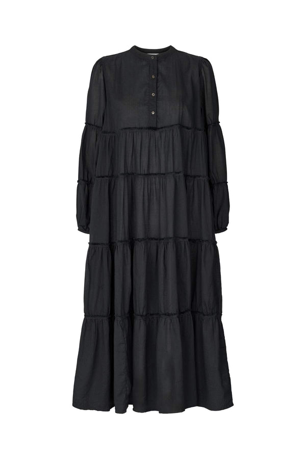 Eloise - Cotton LS long dress I Black Black XS  1 - Rabens Saloner - DK