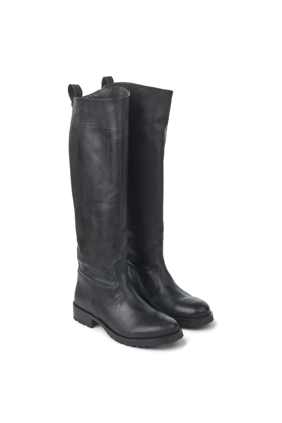 Marit - Leather riding boot I Black 3 - Rabens Saloner - DK