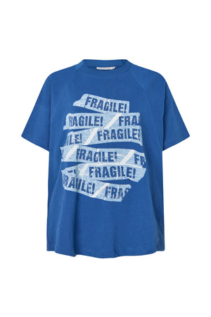 Ary - Fragile boxy t-shirt I Blue Blue XS/S 4 - Rabens Saloner - DK