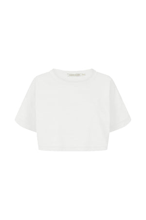 Muggi - Vintage cotton cropped t-shirt I Chalk Chalk XS/S  1 - Rabens Saloner - DK