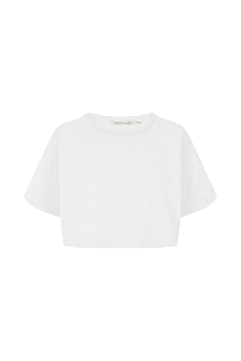 Muggi - Vintage cotton cropped t-shirt I Chalk Chalk XS/S  1 - Rabens Saloner - DK