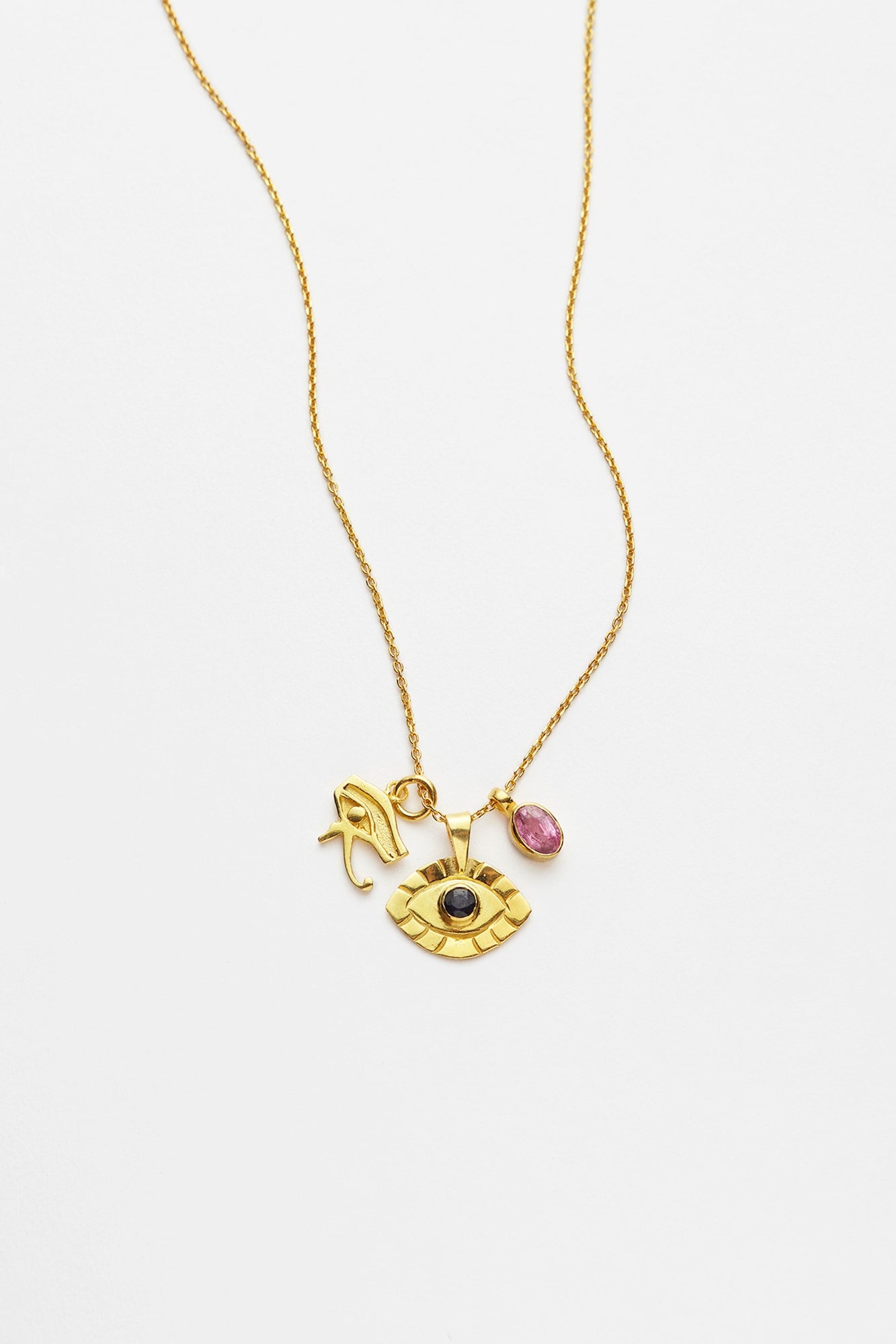 Nafsu - Chain w/eye charm I Red Stone Red Stone 1 - Rabens Saloner - DK