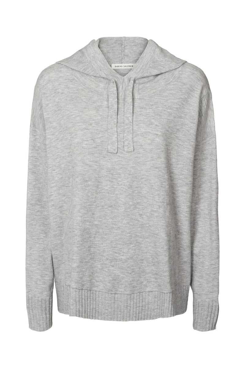 Helena - Knit lounge over size hoodie I Grey melange Grey melange XS/S 5 - Rabens Saloner - DK