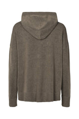 Helena - Knit lounge over size hoodie I Mole melange 2 - Rabens Saloner - DK