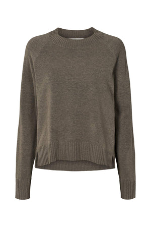 Ruca - Knit lounge boxy sweater I Mole melange Mole melange XS 1 - Rabens Saloner - DK