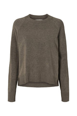 Ruca - Knit lounge boxy sweater I Mole melange Mole melange XS 1 - Rabens Saloner - DK