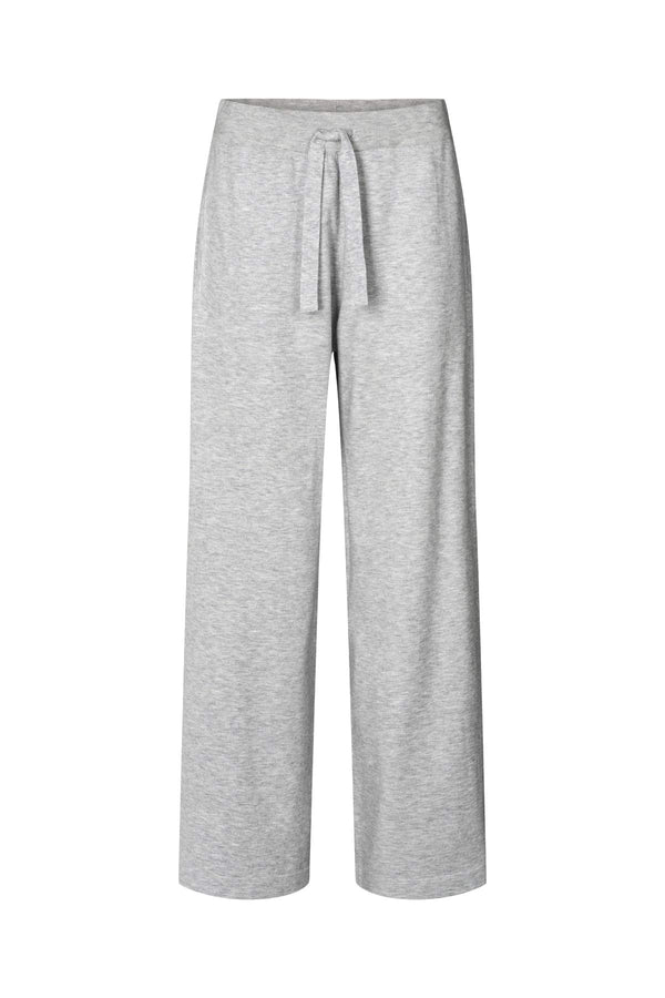 Knit lounge wide pants - Filine I Grey melange Grey melange XS 1 - Rabens Saloner - DK