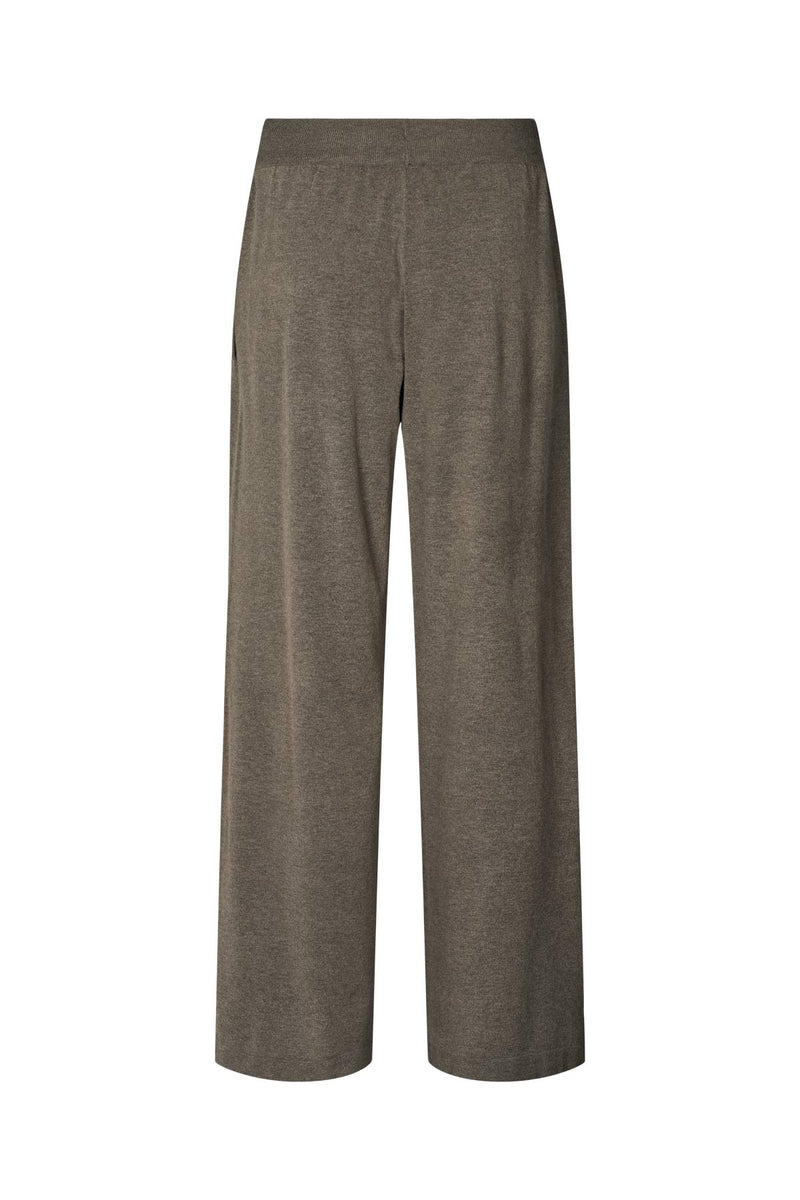 Knit lounge wide pants - Filine I Mole melange 6 - Rabens Saloner - DK